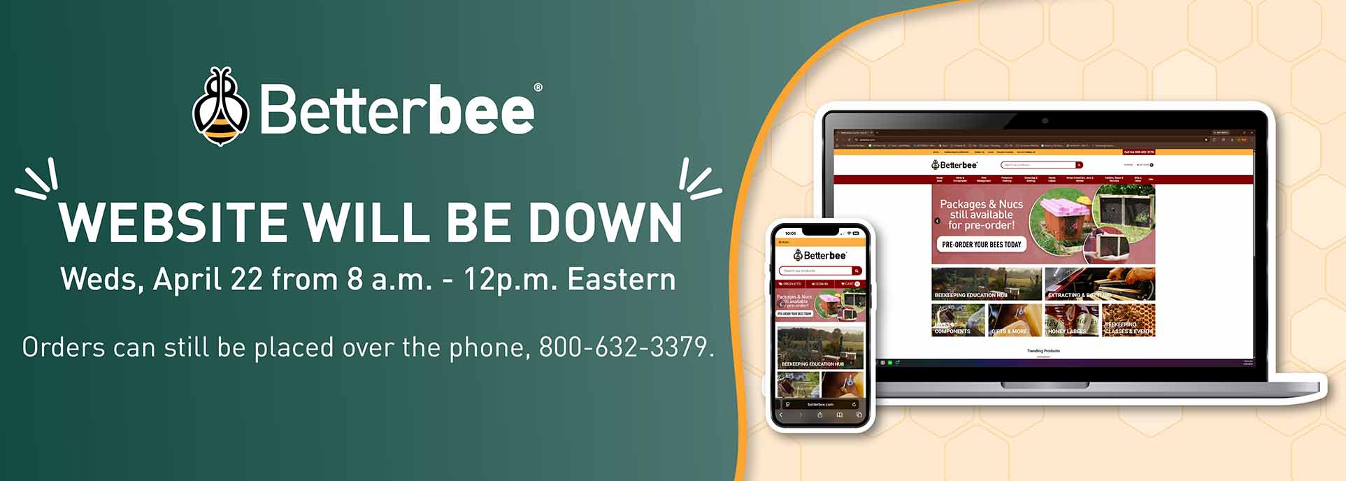 website down announcement