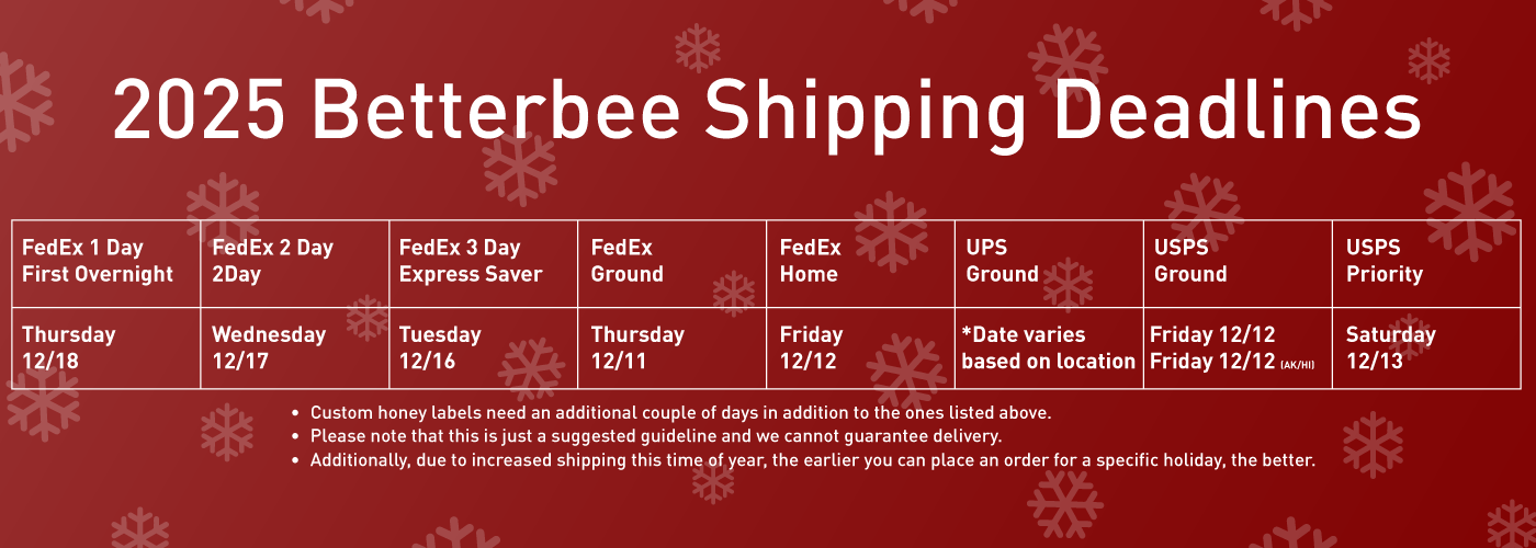 2025 Betterbee Shipping Deadline