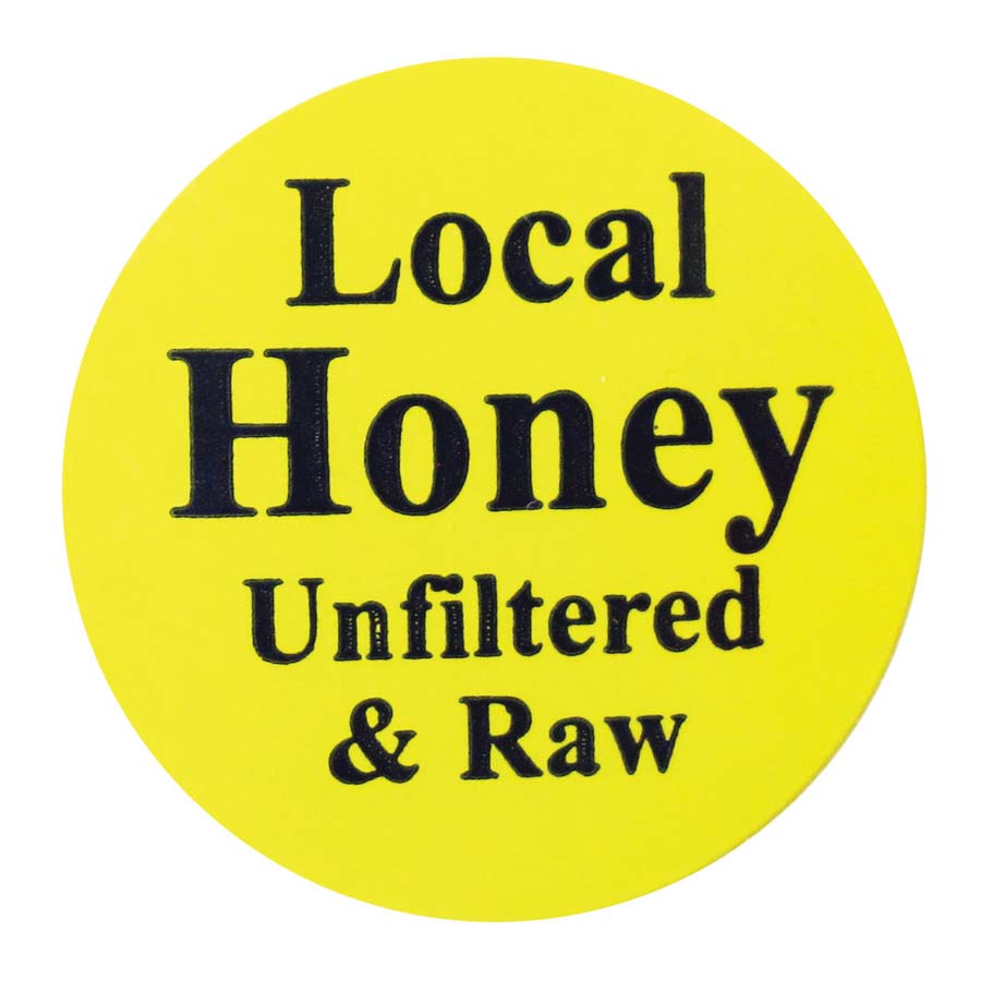 Small Local Honey Unfiltered & Raw Jar Cap Labels | Betterbee